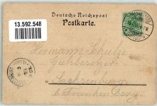 09669 O9262 Frankenberg , Sachs 1900 Gebrauchsspuren Lithographie Gasthaus Kaisersaal Ballsaal Gartenwirtschaft