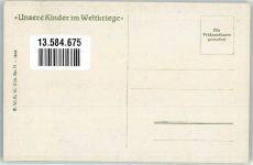 Unsere Kinder im Weltkriege sign. M.H.S. Monogrammist Türkei Fahne Zweibund Deutschland-Österreich 1916 Künstlerkarte