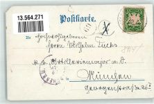97215 W8704 Uffenheim 1898 Gebrauchsspuren Lithographie Schloss Marktplatz
