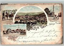 Tuzla Salinae 1898 BOAKC Appel-Platz Atik-Moschee Trachten Lithographie