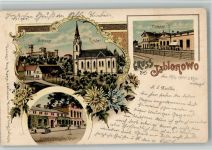 Goßlershausen Jablonowo Pomorskie 1900 BOAKC Schloss Kirche Bahnhof Hotel zum Deutschen Kaiser Lithographie