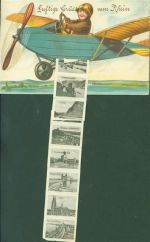 W5407 Boppard , Rhein Flugzeug Pilot Papierstreifen mit 10 Bildern Lithographie Leporello