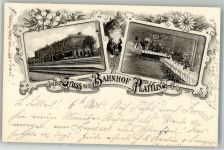 94447 W8350 Plattling 1899 Foto AK Adelskorrespondenz Bahnhof Plattling Bahnhofgasthaus Innenansicht