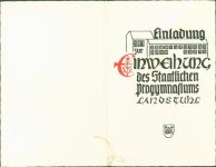 66849 W6790 Landstuhl 1955 KEINE AK Einladung mit Programm staatliches Progymnasium