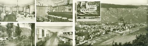 54536 W5563 Kröv KEINE AK Hotel Bechtel Innen-und Aussenansicht Klappkarte