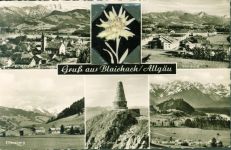 87544 W8976 Blaichach , Allgäu AK mit gepresstem Edelweiß Echt Foto