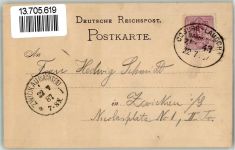 O6825 Schwarzburg Bahnpost Coburg - Lauscha Zug 43 Lithographie Vorläufer 1887 BOAKC