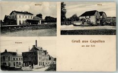 W4048 Kapellen , Erft Bahnhof Wassermühle AK Brauerei 1916