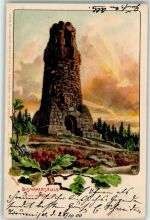 Bismarcksäule sign. Spindler AK Bismarckdenkmal 1900 Lithographie