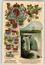 Niagara Falls Prägedruck Horseshoe Falls from Goat Island Wappen