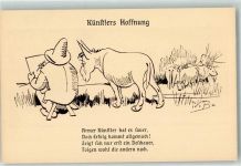 Künstlers Hoffnung Esel Maler Staffelei Aus dem Buch Hernach Busch Wilhelm