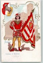 53100 Siena Lithographie Contrada del Montone Wappen