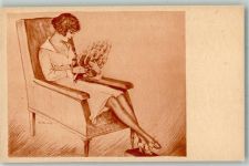Frau und die ersten Bananen Serie 100 h/4 Verlag Fischer & Wittig Leipzig Brüning, M. Künstlerkarte