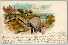 Margate 1907 Lithographie New Cap Way Coast Guard Station