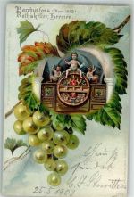 W2800 Bremen Rathskeller Barhusfass Weintrauben Schlemo, E. 1903 Lithographie / Künstlerkarte