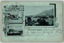 83224 W8217 Grassau , Chiemgau 1901 Gebrauchsspuren