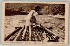 Beruf Rumänische Holzflösser auf der BistritzTracht Motiv Rumänien Foto AK