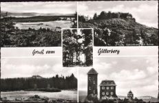 55758 W6581 Gillerberg um 1950-60 - Gillerberg, Turm, gezackter Rand,Gustav Schöler AKU1