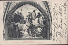 52062 W5100 Aachen 1906 - Aachen: Frescogemälde, Rathaus, Taufe Wittekinds,Adolf Busch