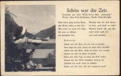 Schön war die Zeit, Serenade aus dem Willy-Forst-Film Serenade, Worte Hans Fritz Beckmann, Musik Peter Kreuder, junge Frau blickt von Bank auf einen S,Robert Franke AKU2 Musik um 1920/30