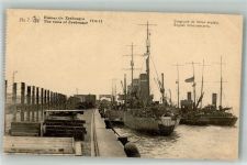 Zeebrugge Foto AK Hafen English mine-sweepers