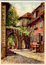 36433 O6200 Bad Salzungen Künstlerkarte Haus Tor Kind Innenhof