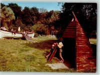 38154 W3308 Langeleben am Elm FOTO KEINE AK Kindererholungsheim des Landkreises Helmstedt Spielplatz Indianerzelt Schiff spielende Kinder