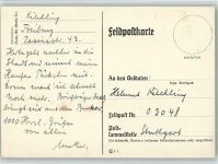 W7800 Freiburg im Breisgau Feldpostkarte Oktober 1939 Text Teningen Feldpoststempel WK II