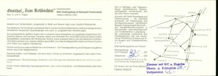 95356 W8651 Grafengehaig KEINE AK Gasthof "Zum Rehbachtal", 2-fach Klappkarte, mit Kurzinfos