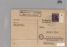 57334 W5928 Saßmannshausen KEINE AK Landpoststempel