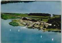 24866 W2381 Haddeby - Fliegeraufnahme Camping Baum Schiff See