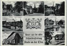 21680 W2160 Stade , Niederelbe - Hafen Schiff Rathaus Wappen