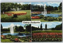 46236 W4250 Bottrop - Garten Springbrunnen Blumen Wiese Baum