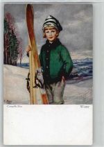 Winter , Mädchen mit Ski Max, Corneille