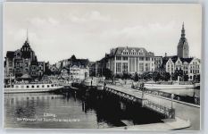 Elbing Elblag - Dampferanlegeplatz, Brücke, Trinks AK