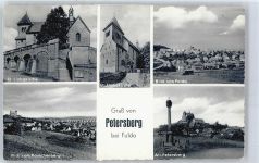 36100 W6415 Petersberg , Kr Fulda - Kirche, Blick vom Rauschenberg