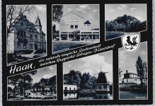 42781 W5657 Haan , Rheinl - Rathaus, Sparkasse, Kaiserstraße, Kirche, Heidberger Mühle