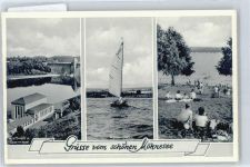 59519 W4773 Möhnesee - Sperrmauer, Möhnetalsperre, Segelboot, Strandbad