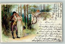 Serie V "aus dem Leben" Amor und eine Liebespaar 1900 AK Döcker, E.