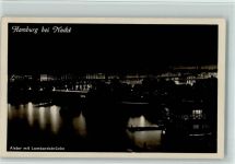 W2000 Hamburg Alster mit Lombardsbrücke Nacht Beleuchtung Gruss aus bei Nacht