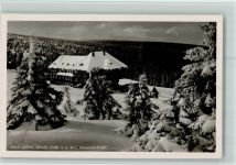 Riesengebirge - Neue schles. Baude Winteraufnahme Hüttenstempel