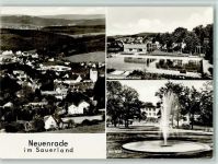 58809 W5982 Neuenrade - Warmwasserfreibad am Wall Springbrunnen Ortsansicht