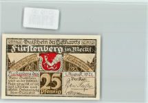 16798 O1432 Fürstenberg , Havel - Notgeld 25 Pf. Flussfahrt mit Dampfer