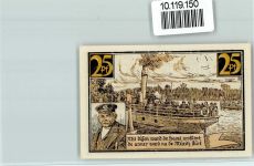16798 O1432 Fürstenberg , Havel - Notgeld 25 Pf. Flussfahrt mit Dampfer