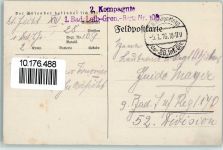2. Kompagnie, 1. Bad. Leib.Gren. Regt. Nr. 109 Grabenposten vor Reims AK Feldpoststempel WK I 1916 Gebrauchsspuren
