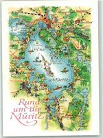 17207 O2070 Röbel - Landkarte rund um die Müritz