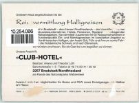 25821 W2257 Bredstedt KEINE AK Landkarte Club-Hotel Rückseite mit Abschürfungen bzw Kleberesten