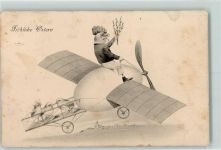 Ostern fantasieflugzeug Huhn vermenschlicht Glückwunsch Flugzeug 1912 Gebrauchsspuren