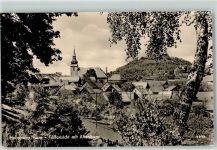 38889 O3721 Heimburg - Teilansicht mit Altenburg Rückseite mit Abschürfungen bzw Kleberesten