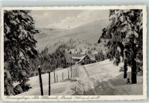 Alte schlesische Baude - Winter Riesengebirge Hüttenstempel